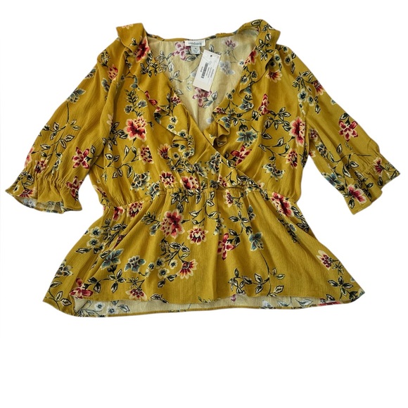 NWT Sundance Calla Peplum Floral Ruffle Top - Picture 3 of 8